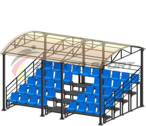 Купить Трибуна для зрителей 5 рядов на 42 места с навесом и перилами в Бакале 