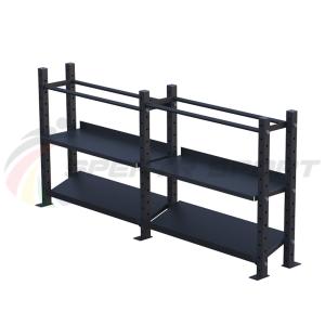 Купить Модульный стеллаж для гантелей, гирь и медболов 3780х430х1200 (2 секции) в Бакале 